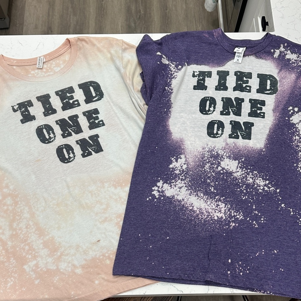 Tied One On ' Tie-Dye T-Shirts - Purple and Peach